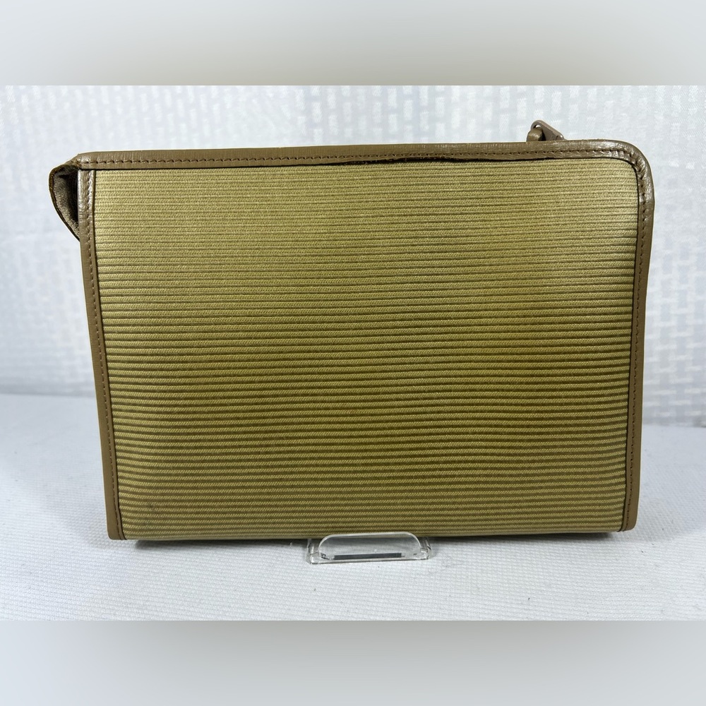 7034: Vintage Yves Saint Laurent YSL Ribbed Canvas Clutch Pouch - Picture 3 of 16